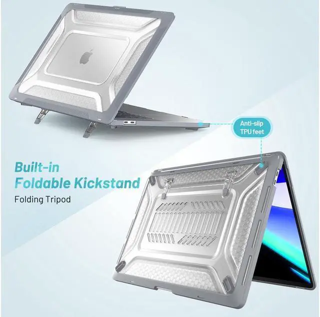 Alt view image 3 of 7 - BONAEVER Compatible with MacBook Pro 16 inch Case 2020 2019 Release A2141 with Touch Bar & Touch ID Plastic Hard Shell Case with Fold Stand and & Keyboard Cover Skin