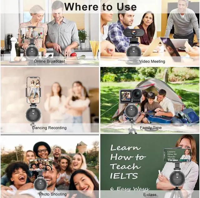 Alt view image 4 of 7 - BONAEVER Smart AI Gimbal Standabilizer Auto Rotation Selfie Standick 360° Object Tracking Phone Holder For Selfies Vlog Shooting Live Standreaming