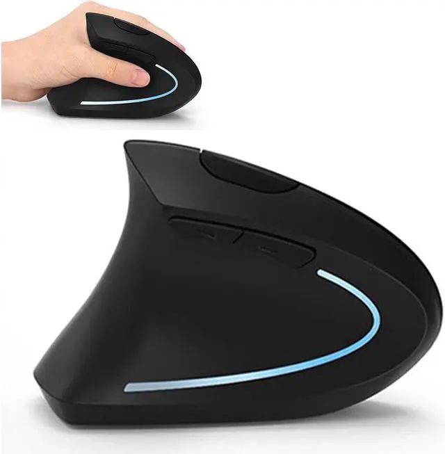Main image of BONAEVER Left Haned Mouse Wireless 2.4G USB Lefty Left H Ergonomic Vertical Mouse Less Noise - Black