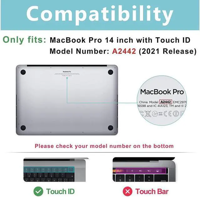 Alt view image 2 of 7 - BONAEVER For Macbook Pro 14 Inch Case 2021 Model A2442 with M1 Pro / Max Chip Hard Case Shell Cover Keyboard Skin Cover for 14 Inch MacBook Pro 2021 with Touch ID