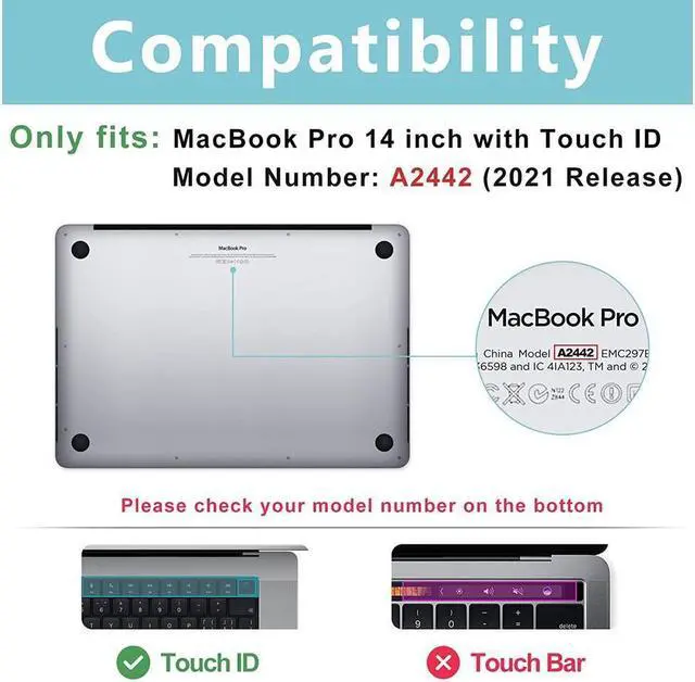 Alt view image 2 of 7 - BONAEVER For Macbook Pro 14 Inch Case 2021 Model A2442 with M1 Pro / Max Chip Hard Case Shell Cover Keyboard Skin Cover for 14 Inch MacBook Pro 2021 with Touch ID