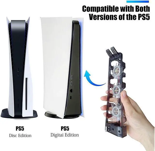Alt view image 2 of 7 - BONAEVER PS5 Cooling Fan with LED Light PS5 Accessories Cooler Fan for Play Standation 5 Digital & Disc Edition Console 5