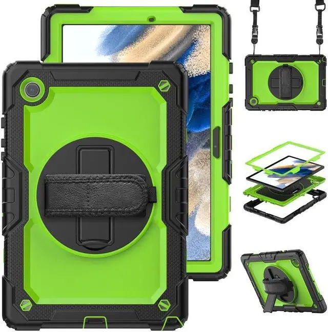 Main image of BONAEVER Case for Samsung Galaxy Tab A8 10.5 inch 2022 (SM-X200/ SM-X205/ SM-X207) with Screen Protector [360 Degree Rotatable Stand & Hand Strap] Pen Holder Shoulder Strap for Galaxy Tab A8 10.5 2022