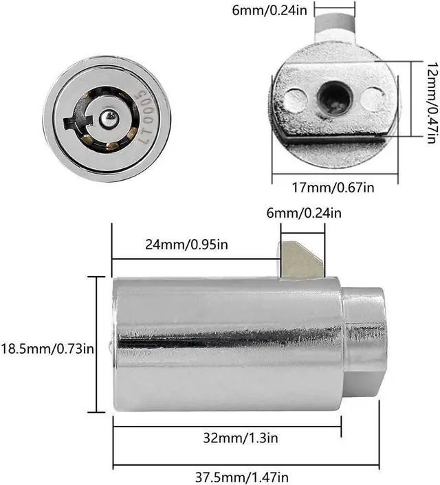 Alt view image 4 of 7 - BONAEVER 2Pcs Vending Machine Lock Keyed Alike Coke Machine Lock Snack Machine Lock C y Machine Lock Soda Machine Lock 6Pcs Keys
