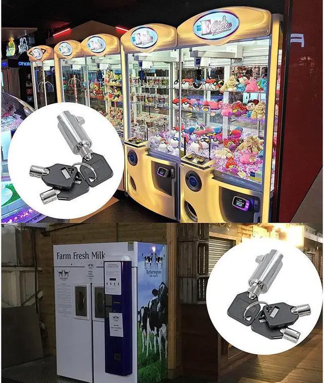 Alt view image 7 of 7 - BONAEVER 2Pcs Vending Machine Lock Keyed Alike Coke Machine Lock Snack Machine Lock C y Machine Lock Soda Machine Lock 6Pcs Keys