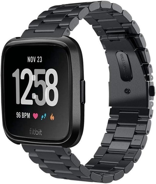 Fitbit versa silver with sale black band