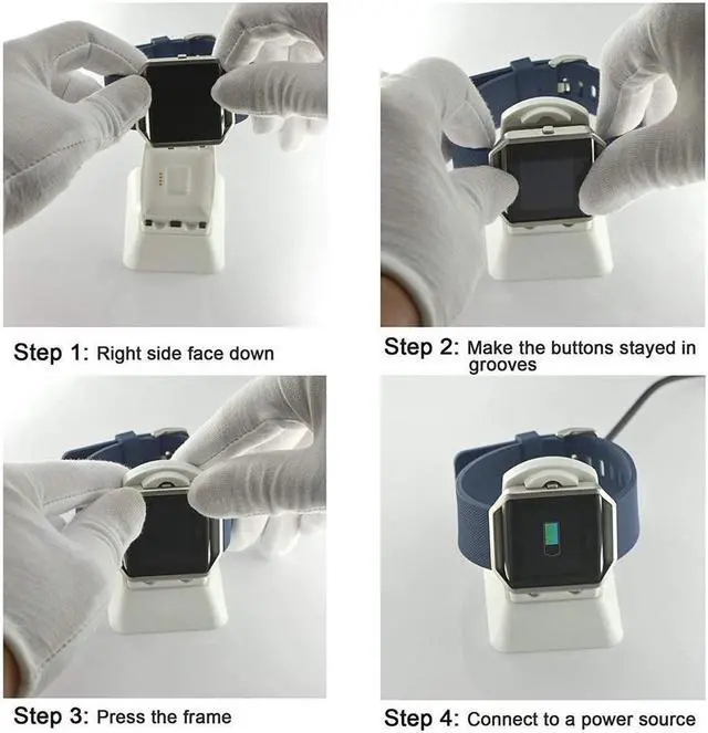 Alt view image 3 of 7 - BONAEVER Fitbit Blaze Charger Charging Stand Accessories Fitbit Blaze Charging Dock Station Cradle Holder Charging Clip Premium Plastic Bracket Cable for Fitbit Blaze Smart Watch