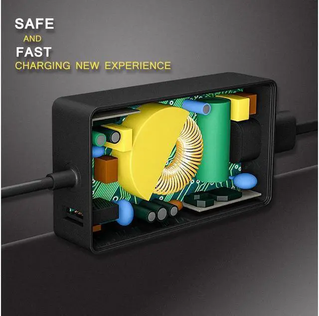 Alt view image 7 of 7 - BONAEVER 15V 4A Surface 65W Charger for Surface Book Power Supply Laptop 2 Surface Pro 6 5 4 3 Go Surface Book 2 Microsoft 1706 Surface 65W Power Ac Adapter Cord with 5V USB Port US Extension Cord