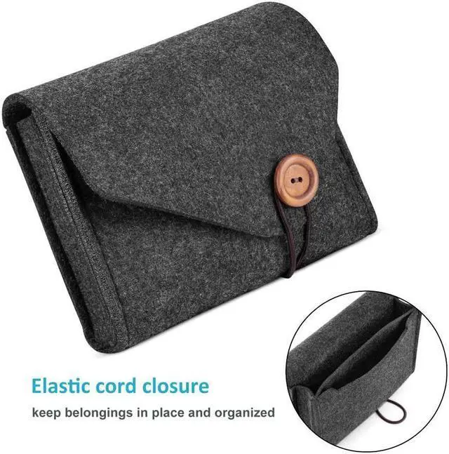 Alt view image 4 of 7 - BONAEVER For Macbook Power Adapter Case Storage Bag Felt Portable Electronics Accessories Organizer Pouch for MacBook Pro Air Laptop Power Supply Magic Mouse Charger Cable Hard Drive Power Bank