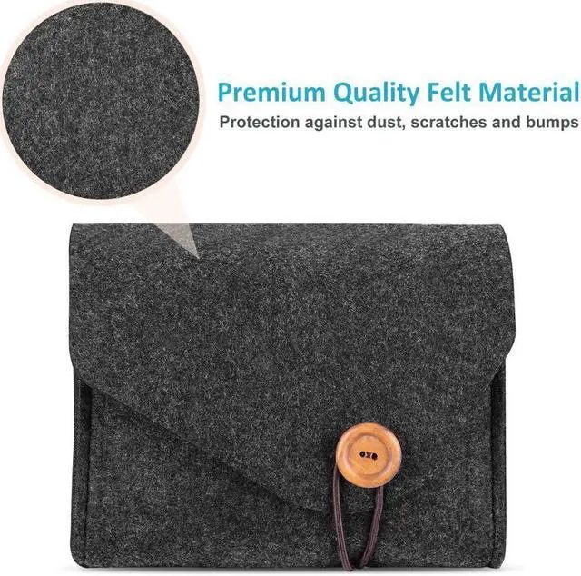 Alt view image 5 of 7 - BONAEVER For Macbook Power Adapter Case Storage Bag Felt Portable Electronics Accessories Organizer Pouch for MacBook Pro Air Laptop Power Supply Magic Mouse Charger Cable Hard Drive Power Bank