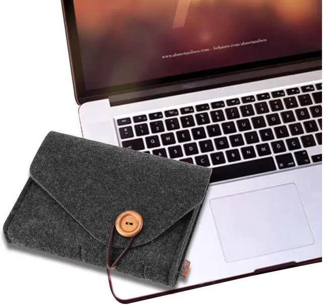 Alt view image 7 of 7 - BONAEVER For Macbook Power Adapter Case Storage Bag Felt Portable Electronics Accessories Organizer Pouch for MacBook Pro Air Laptop Power Supply Magic Mouse Charger Cable Hard Drive Power Bank