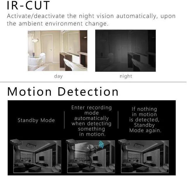 Alt view image 4 of 7 - BONAEVER Smalle Stand Hidden Spy Camera 1080P Mini Secret HD Conceal Nanny Video Recorder with Night Vision Motion Detection Tiny Compact Covert Security Camera for Home Office Car Dash Inside Spying