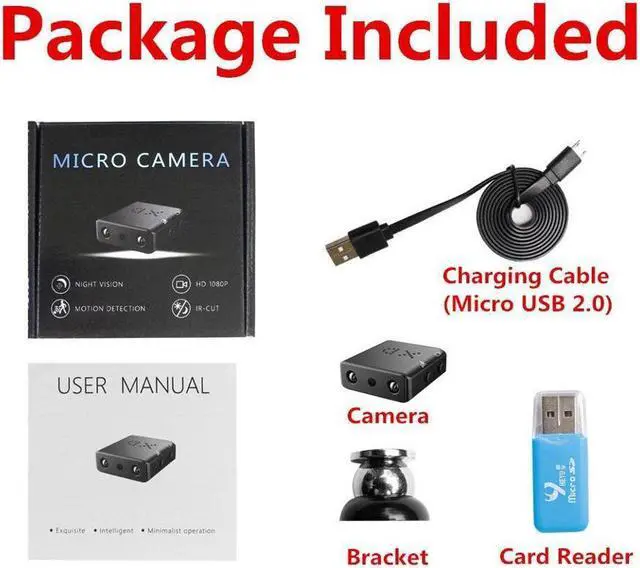 Alt view image 7 of 7 - BONAEVER Smalle Stand Hidden Spy Camera 1080P Mini Secret HD Conceal Nanny Video Recorder with Night Vision Motion Detection Tiny Compact Covert Security Camera for Home Office Car Dash Inside Spying