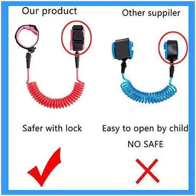 Alt view image 6 of 7 - BONAEVER Anti Lo Stand Wri Stand Link Toddles Safety Wri Stand Leash Anti Lo Stand Rope Walking Harness with Key Lock for Kids Babies