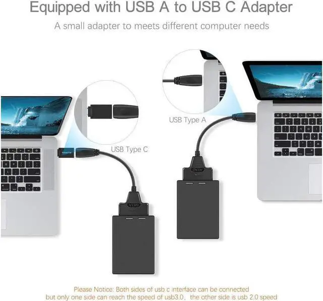 Alt view image 3 of 7 - BONAEVER USB 3.0 SATA Adapter 2.5 Inch SATA to USB 3.0 Cable 22 Pin 7+15 HDD / SSD Cord Support UASP Serial ATA III Compatible for 2.5 SATA Hard Drive (USB C to SATA)
