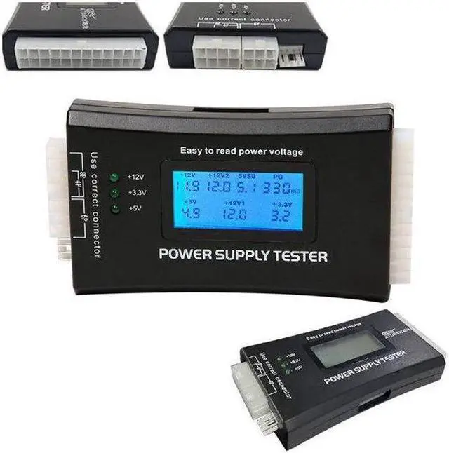 Main image of BONAEVER Digital LCD Power Supply Te Stander for ATX 20 Pin & 24 Pin Computer Power Connector CPU P4/EPS 8Pin/PCIe 6-Pin/Molex 4 Pin/Floppy SP4/SATA HDD Power Interface PC Tools1.8'' LCD Screen