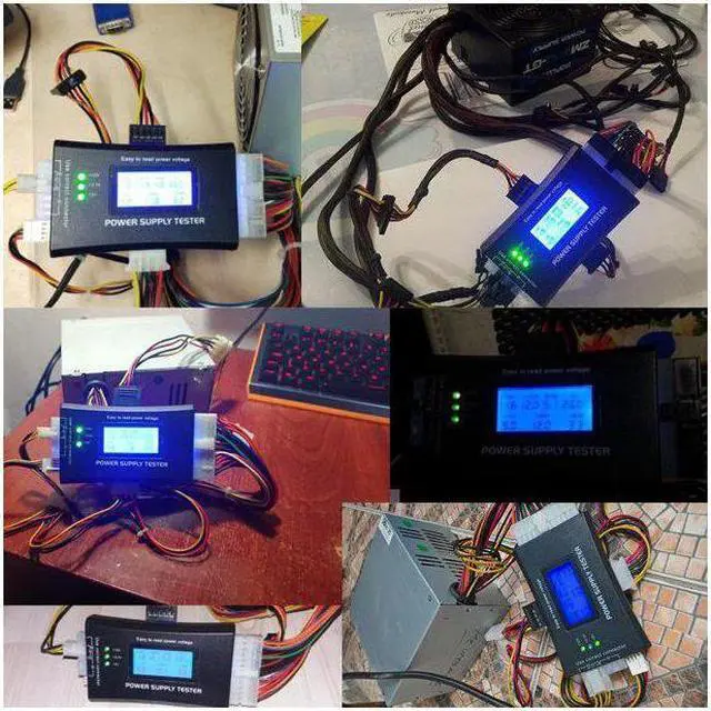 Alt view image 2 of 7 - BONAEVER Digital LCD Power Supply Te Stander for ATX 20 Pin & 24 Pin Computer Power Connector CPU P4/EPS 8Pin/PCIe 6-Pin/Molex 4 Pin/Floppy SP4/SATA HDD Power Interface PC Tools1.8'' LCD Screen