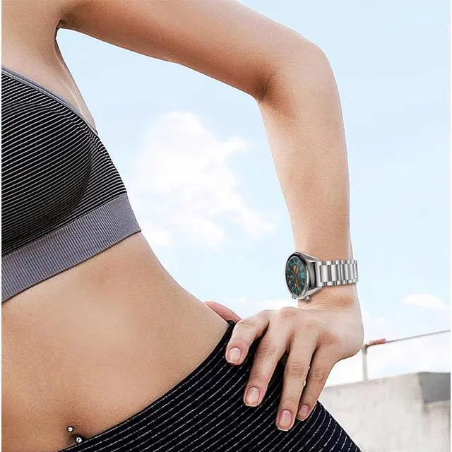 Alt view image 5 of 5 - BONAEVER for Garmin Vivoactive 3 Watch B 20mm Standainless Standeel WatcHand Strap for Garmin Forerunner 645 / Forerunner 245 / Samsung Galaxy Watch 42mm / Galaxy Watch Active 40mm Smart Watch