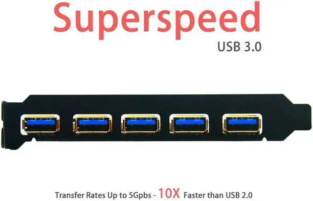 Alt view image 6 of 6 - PCI-E to USB 3.0 5-Port PCI Express Expansion Card 15-Pin Power Connector, Mini PCI-E USB 3.0 Hub Controller Adapter Internal 20-Pin Connector - Expand Another Two USB 3.0 Ports