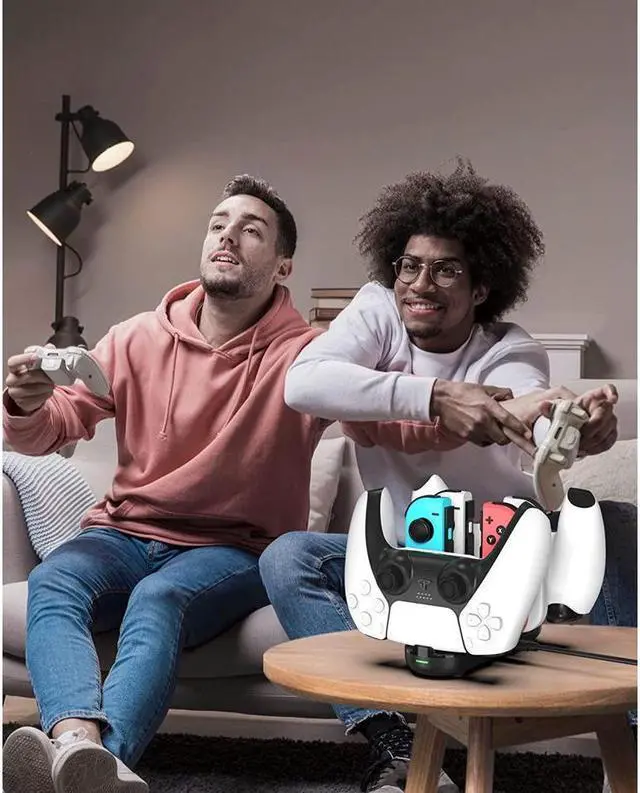 Alt view image 7 of 7 - BONAEVER Charger Dock For Switch Controller 6-in-1 Charging Station For 4 Joy Cons 2 NS Pro/PS5/Xbox One/Xbox Series Controllers Type C Charging Cable