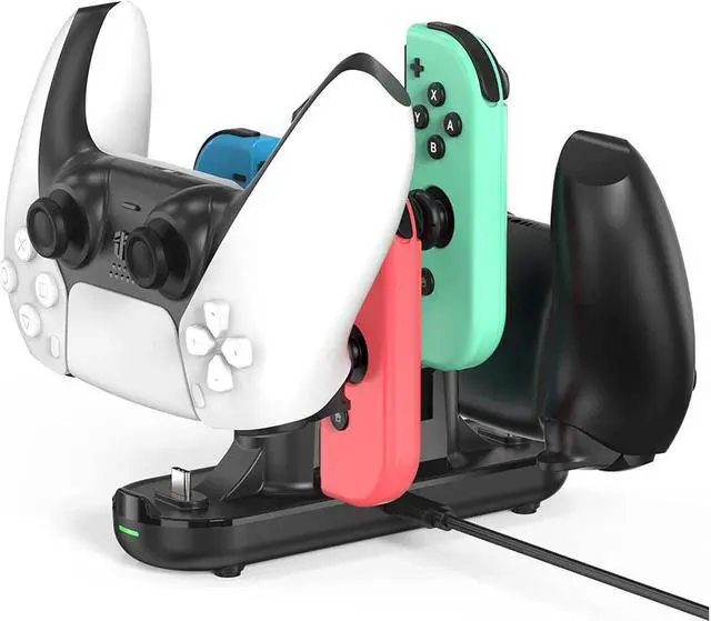 Main image of BONAEVER Charger Dock For Switch Controller 6-in-1 Charging Station For 4 Joy Cons 2 NS Pro/PS5/Xbox One/Xbox Series Controllers Type C Charging Cable