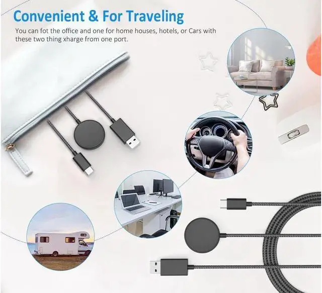 Alt view image 5 of 7 - BONAEVER 2 in 1 Galaxy Watch 5/5 Pro Charger For Samsung Galaxy Watch 5/5 Pro/4/3/Active2/Active Wireless Charger Dock Galaxy S22/S21/S20/S10/Note 20/10/9