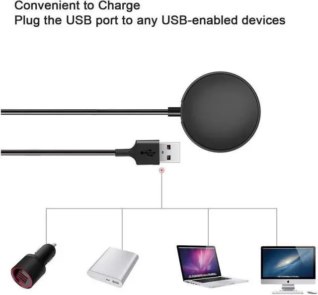 Alt view image 5 of 7 - 2 Pack For Samsung Galaxy Watch 4/4 Classic/3/Active/Active 2 Wireless Charging Dock, USB Charger Cable for Galaxy Watch 4/4 Classic/3 /Active/Active 2