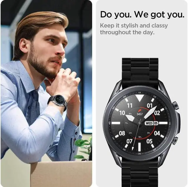 Alt view image 3 of 6 - BONAEVER For Samsung Galaxy Watch 3 45mm B Strap (2020) / Galaxy Watch 46mm B (2018) / OnePlus Watch B / Gear S3 Frontier B / S3 Classic B