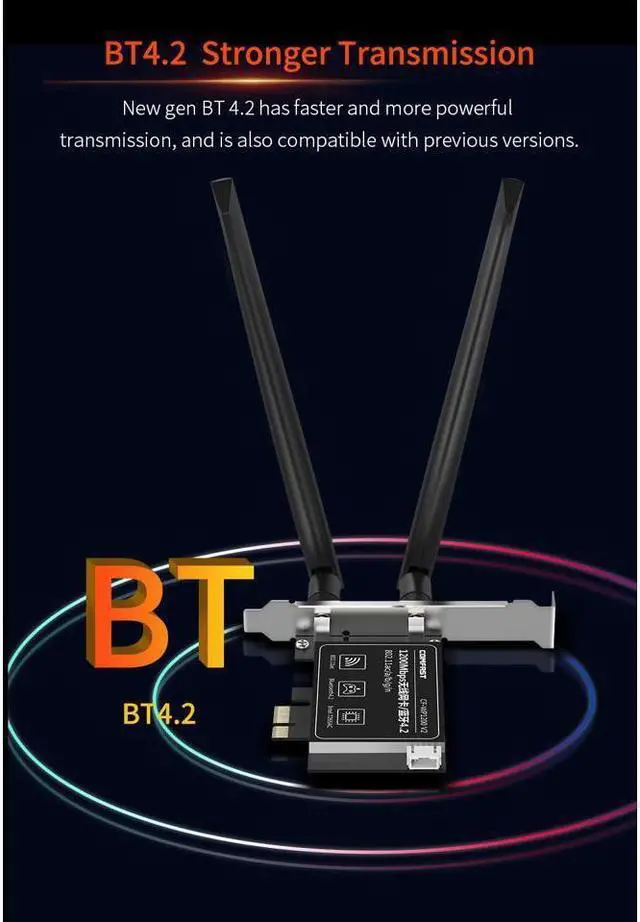 Alt view image 3 of 7 - BONAEVER WiFi Card Intel 7265 AC PCI-E WiFi Card 1200Mbps 802.11 Dual-B Network Card with MU MIMOOFDMA Supports Windows 7/8/8.1/10/11