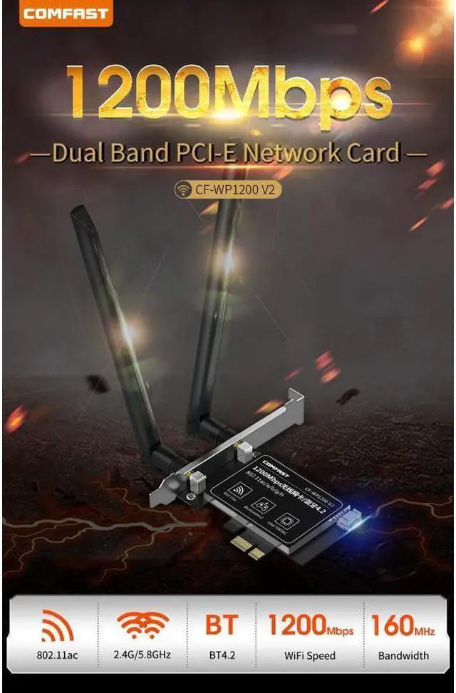 Alt view image 4 of 7 - BONAEVER WiFi Card Intel 7265 AC PCI-E WiFi Card 1200Mbps 802.11 Dual-B Network Card with MU MIMOOFDMA Supports Windows 7/8/8.1/10/11