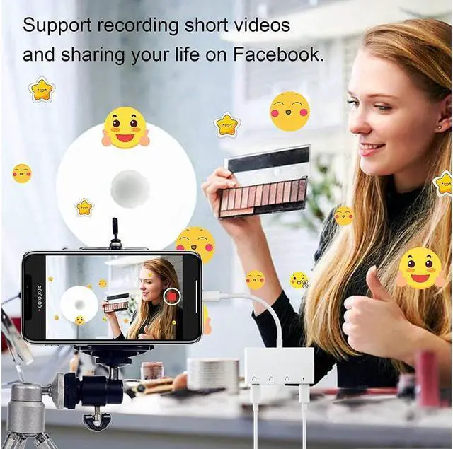 Alt view image 7 of 7 - BONAEVER 4 in 1 Headphone Jack Audio Charger Adapter & Splitter + Dual 3.5mm Headphone Jack + Charging Port for iPhone 14 13 12 11 X 8 7 / iPad- Support iOS 15