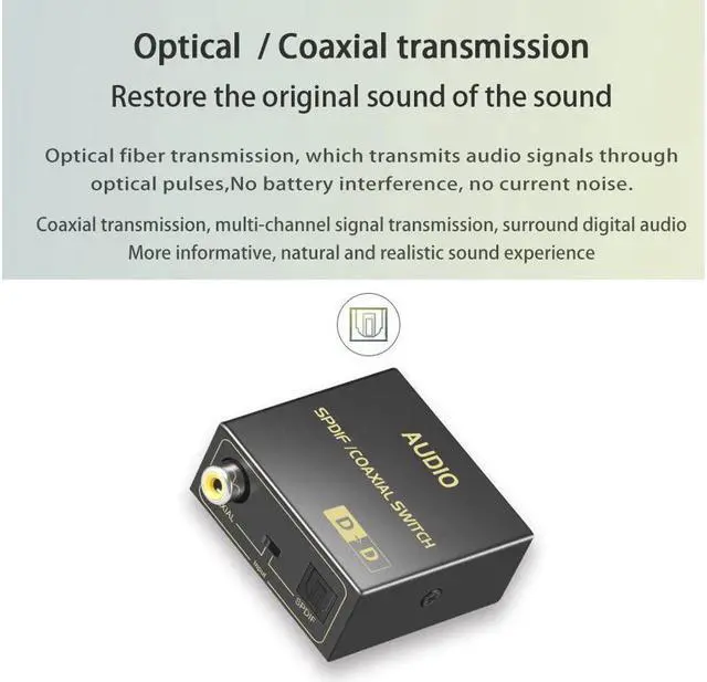 Alt view image 3 of 6 - BONAEVER Optical to Coaxial or Coaxial to Optical Digital Audio Converter Bi-Directional Fiber coaxial Converter/Repeater/Splitter with 1 Optical Cable