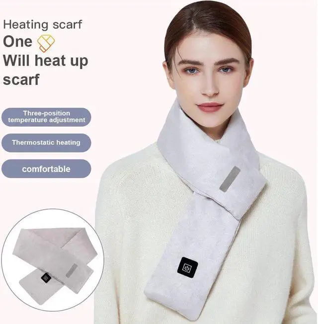 Alt view image 3 of 5 - BONAEVER Winter Heating Scarf 3 Levels Usb Neck Shoulder Warmer Scarves 5W Outdoor Hiking Fishing Overheat Protection Warming Equipment