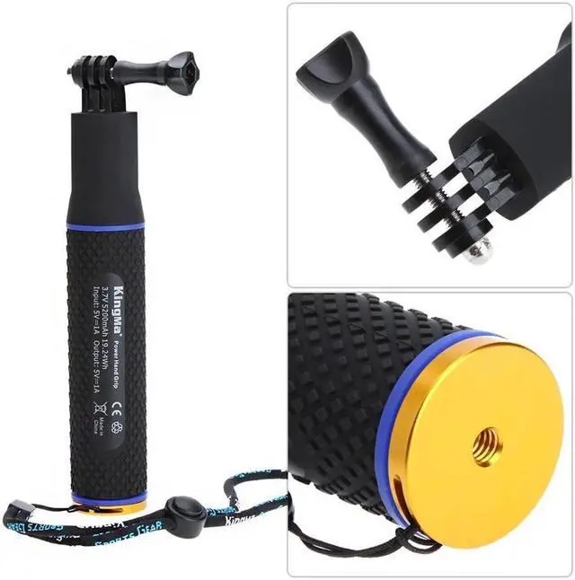 Alt view image 2 of 7 - BONAEVER Clutch Battery Handle Grip 5200mAh Power Standick Camera Vlog H grip Extension Power Bank Backup Charging Battery for iPhone GoPro HERO MAX In Standa360 ONE