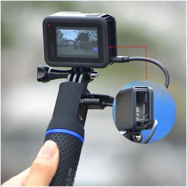 Alt view image 5 of 7 - BONAEVER Clutch Battery Handle Grip 5200mAh Power Standick Camera Vlog H grip Extension Power Bank Backup Charging Battery for iPhone GoPro HERO MAX In Standa360 ONE