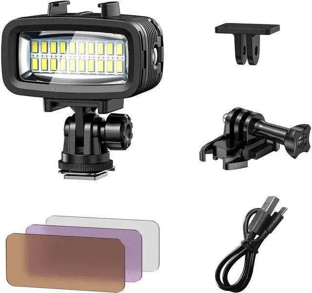 Main image of BONAEVER Diving Video Light Waterproof 40M with Hot Shoe Adapter 3 Color Filters Led Camera Fill Lights Underwater Photography Lighting For Gopro Nikon Sony