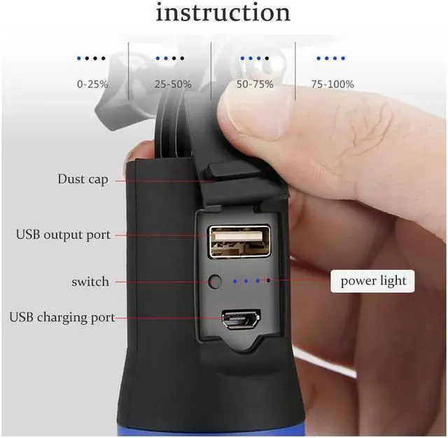 Alt view image 6 of 7 - BONAEVER Clutch Battery Handle Grip 5200mAh Power Standick Camera Vlog H grip Extension Power Bank Backup Charging Battery for iPhone GoPro HERO MAX In Standa360 ONE