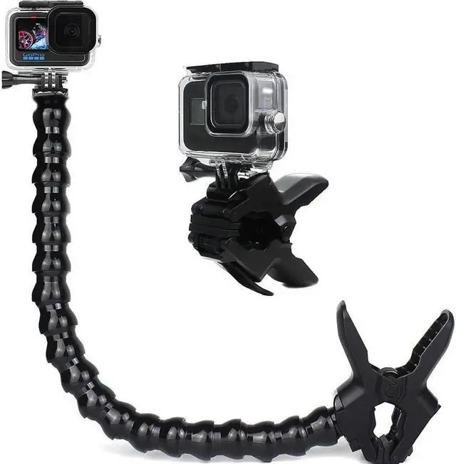 Main image of BONAEVER Jaws Flex Clamp Mount with Adjustable Gooseneck 19-Section Compatible with Go Pro Hero 1110. 9 8 7 6 5 4 Session 3+ 3 2 1 Max Fusion DJI Osmo