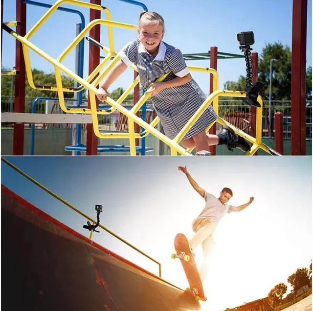 Alt view image 7 of 7 - BONAEVER Jaws Flex Clamp Mount with Adjustable Gooseneck 19-Section Compatible with Go Pro Hero 1110. 9 8 7 6 5 4 Session 3+ 3 2 1 Max Fusion DJI Osmo