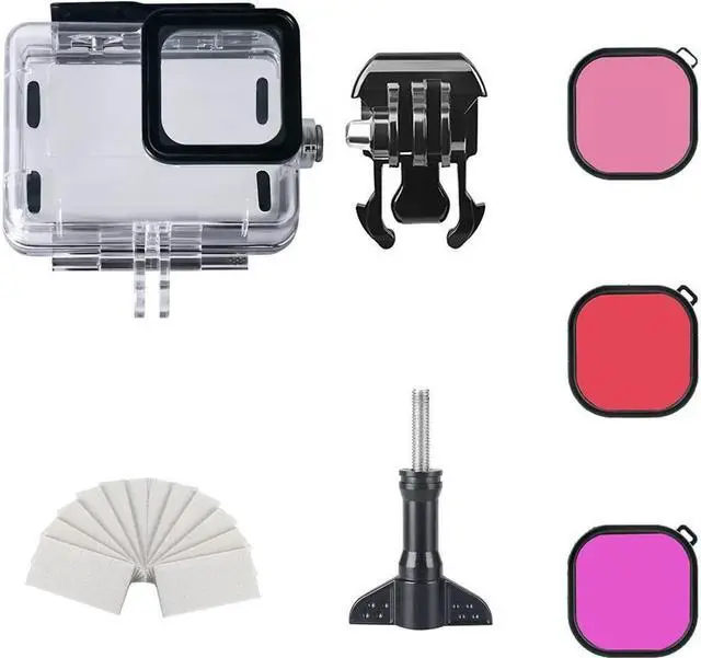 Alt view image 7 of 7 - BONAEVER Waterproof Housing for Go Pro Hero 11 Black / Hero 10 Black / Hero 9 Black Protective 60m Underwater Dive Case Shell with Filters Anti- Fog Inserts