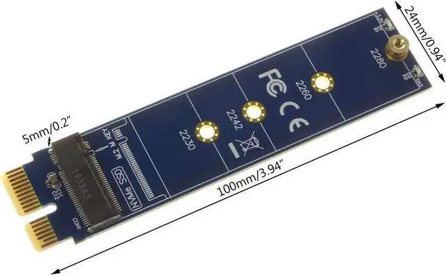 Alt view image 2 of 6 - BONAEVER Full Speed PCIE To M2 Adapter NVMe SSD M2 PCIE X1 Raiser PCI-E PCI Express M Key Connector Supports 2230 2242 2260 2280 M.2 SSD