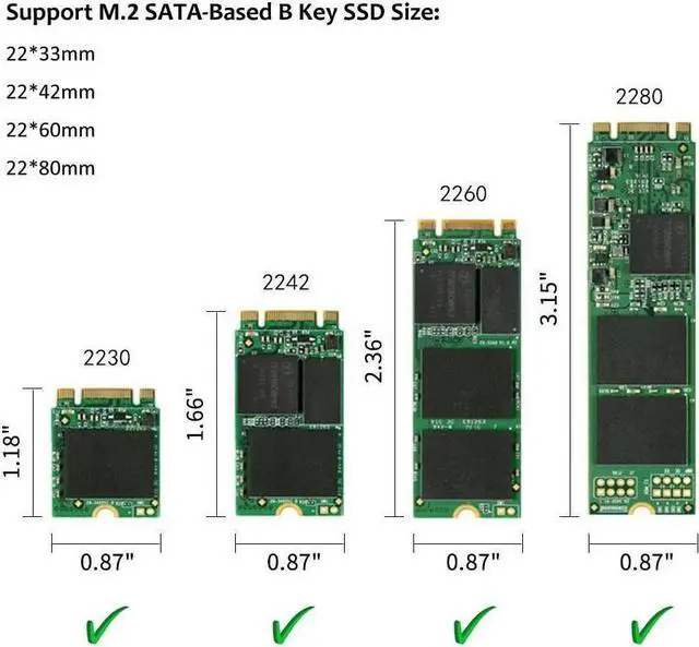 Alt view image 3 of 7 - BONAEVER M.2 NGFF SSD to USB Adapter NGFF SATA SSD to USB 3.0 Reader Card for 2280 mm B Key M.2 SSD (No need cable) USB to 2280 mm M.2 Hard Drive Adapter