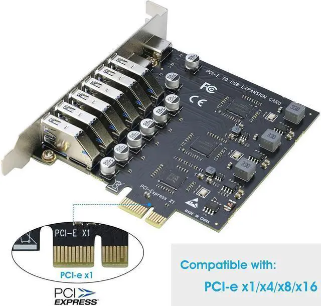 Alt view image 2 of 5 - BONAEVER USB 3.0 PCIe Card PCI-e to 2Port USB C + 6 Port USB 3.0 Internal Expansion Card 5Gbps