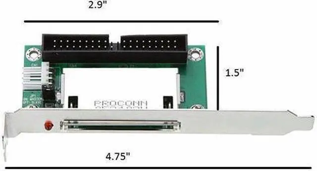 Alt view image 5 of 6 - BONAEVER IDE / PATA to CF ( CompactFlash ) 40-Pin Bootable Adapter with PCI Bracket