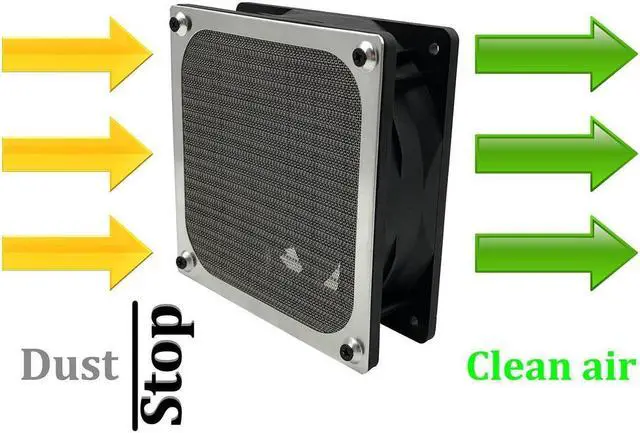 Alt view image 6 of 7 - BONAEVER 80mm Computer Fan Filter Grills with Screws Aluminum Frame Ultra Fine Standainelss Standeel Mesh - 4 Pack