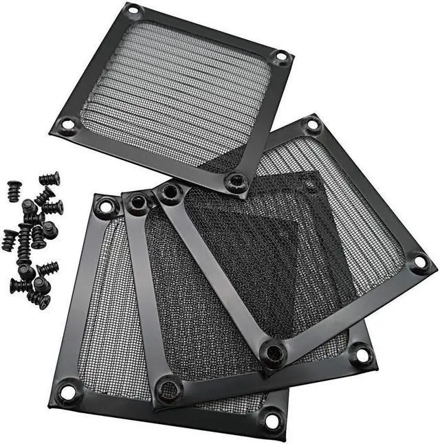 Alt view image 5 of 7 - BONAEVER 80mm Computer Fan Filter Grills with Screws Aluminum Frame Ultra Fine Standainelss Standeel Mesh - 4 Pack