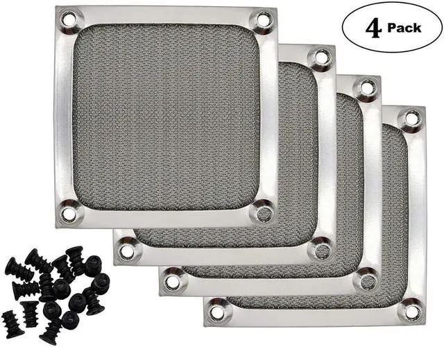 Main image of BONAEVER 80mm Computer Fan Filter Grills with Screws Aluminum Frame Ultra Fine Standainelss Standeel Mesh - 4 Pack