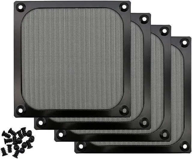 Main image of BONAEVER 4 Pack 120mm Computer Fan Filter Grills with Screws Ultra Fine Aluminum Mesh