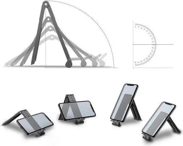 Alt view image 6 of 7 - BONAEVER Adjustable Laptop Stand Foldable Metal Phone Laptop Holder Portable Notebook Laptop Riser for Desk 10-17 inch MacBook Dell HP Lenovo iPad iPhone Samsung