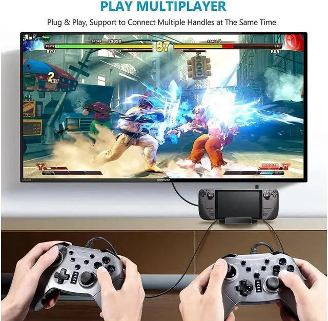 Alt view image 6 of 6 - BONAEVER Steam Deck Dock Docking Station with HDMI 2.0 4K 60Hz Gigabit Ethernet 3 USB 3.0 100W Charging USB-C Port Compatible with TV Switch Controller